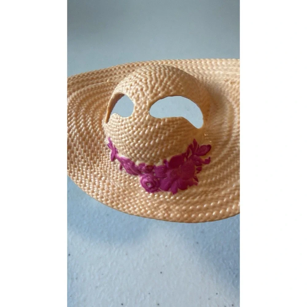 My Little Pony Plastic Straw Hat, Bonnet, & Folding Compact Mirror Lot of 3.